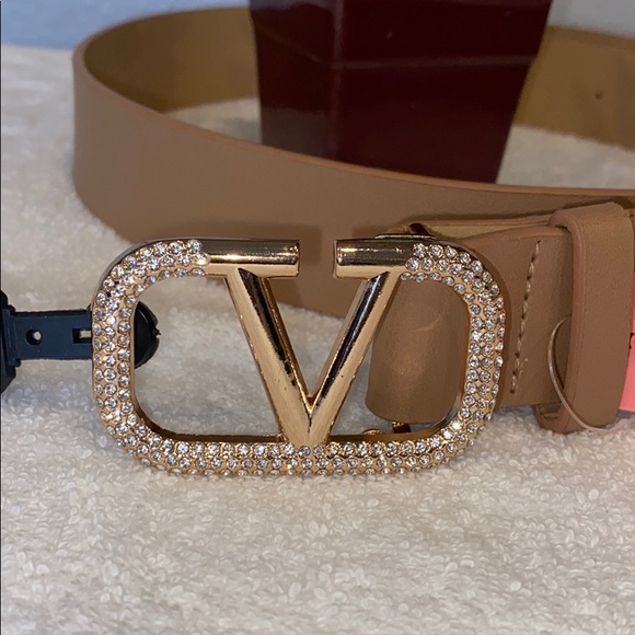 Light Brown (Taupe) Bling V Belt - Picture 2 of 7